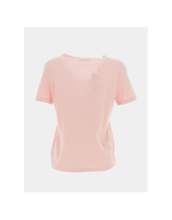 T-shirt col v uni rose femme - Lacoste