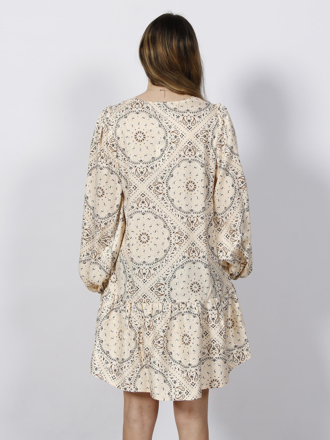 Robe ample imprimés rina beige femme - Vero Moda