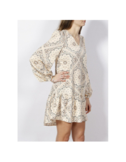 Robe ample imprimés rina beige femme - Vero Moda