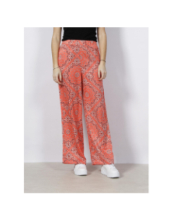 Pantalon imprimés fluide large rina rose corail femme - Vero Moda