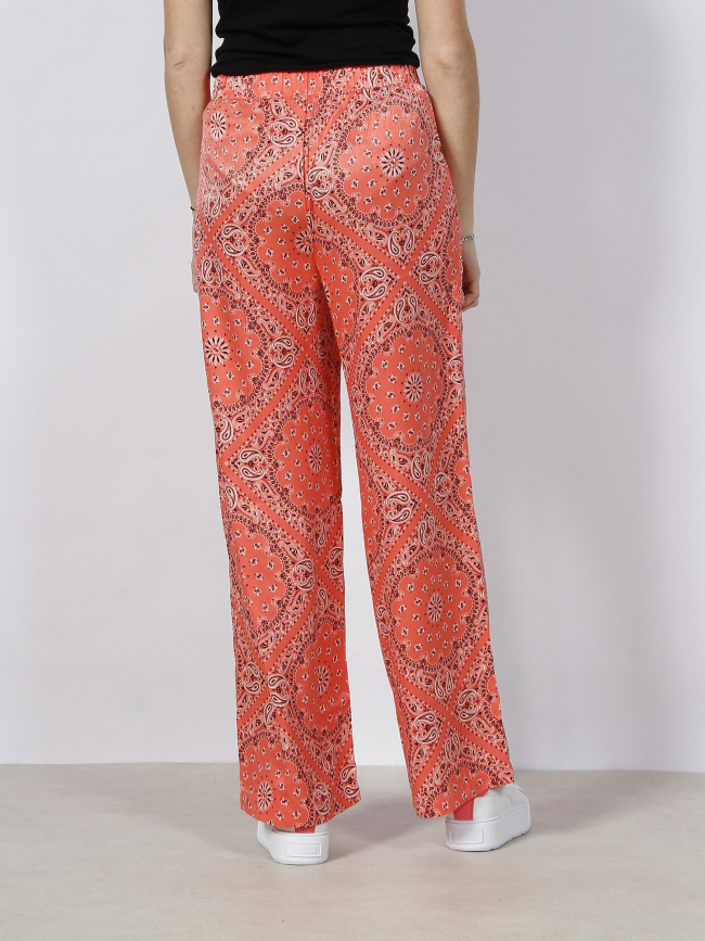 Pantalon imprimés fluide large rina rose corail femme - Vero Moda