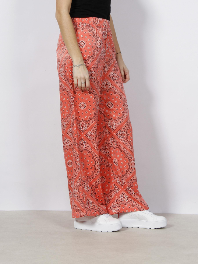 Pantalon imprimés fluide large rina rose corail femme - Vero Moda