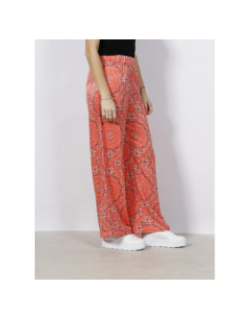 Pantalon imprimés fluide large rina rose corail femme - Vero Moda