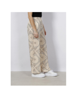 Pantalon imprimés fluide large rina beige femme - Vero Moda