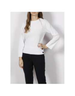 Pull fin bouton blanc femme - Armani Exchange