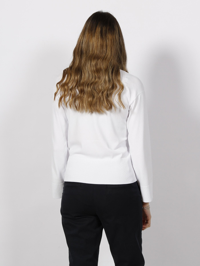 Pull fin bouton blanc femme - Armani Exchange