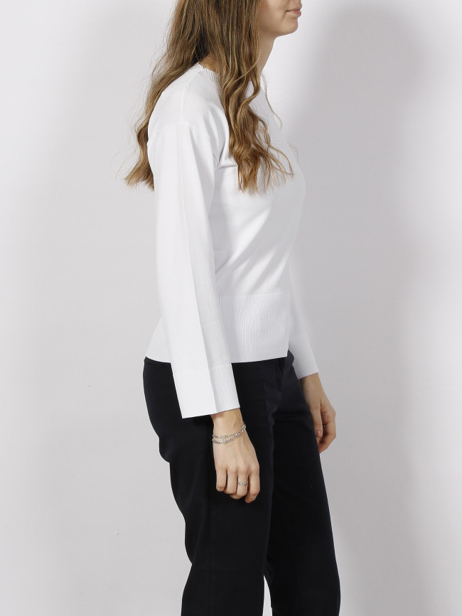 Pull fin bouton blanc femme - Armani Exchange