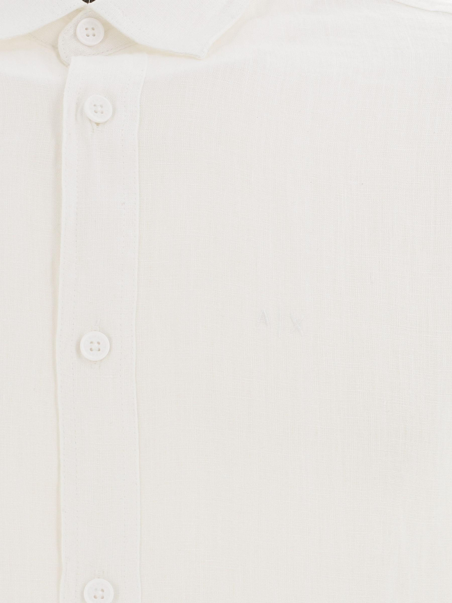 Chemise manches longues lin blanc homme - Armani Exchange