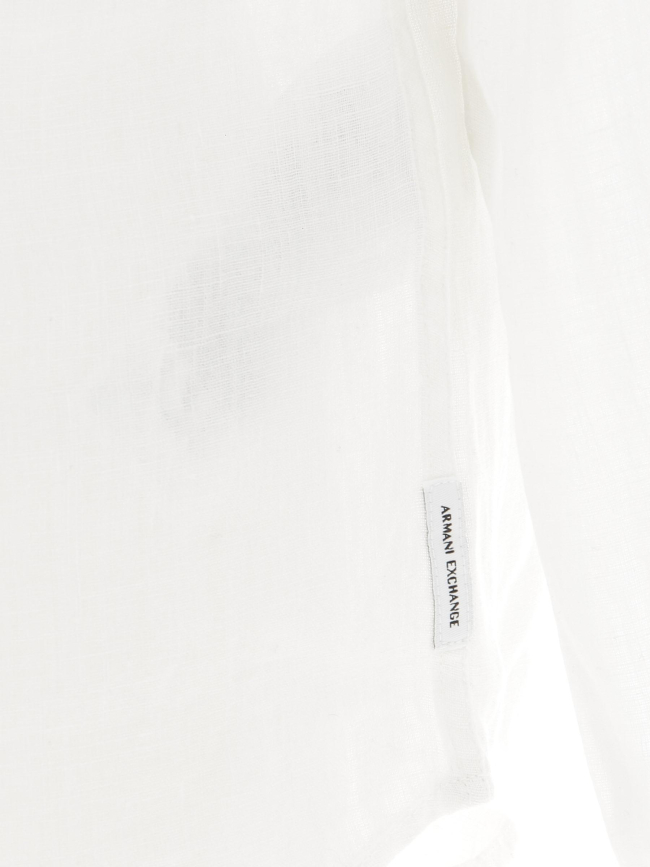 Chemise manches longues lin blanc homme - Armani Exchange