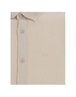 Chemise manches longues en lin beige homme - Armani Exchange