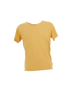 T-shirt uni col v goa jaune homme - Teddy Smith