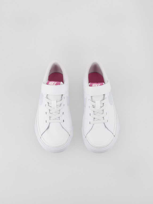 Baskets a scratch court legacy blanc rose fille Nike