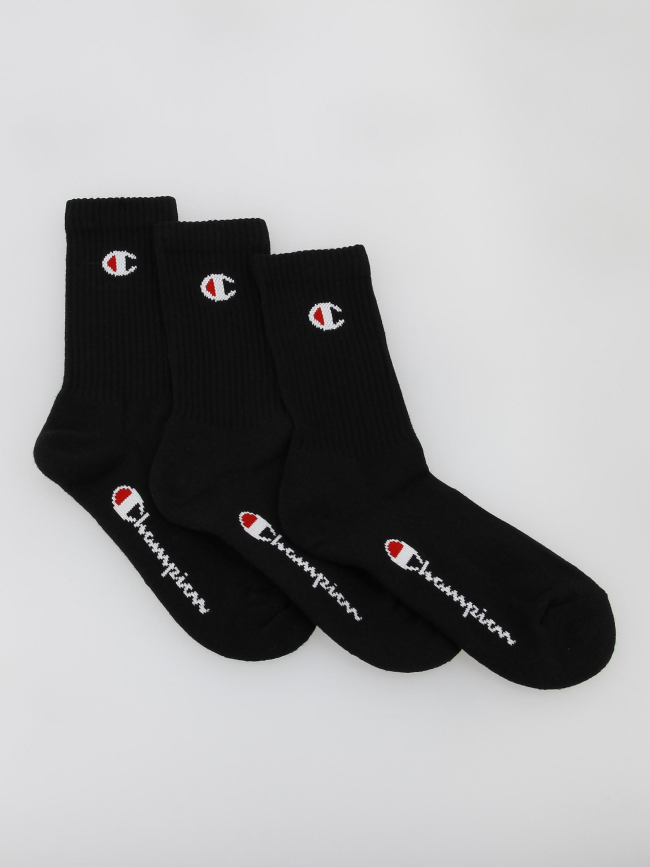 Pack 3 paires de chaussettes crew noir - Champion