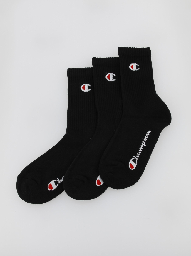 Pack 3 paires de chaussettes crew noir - Champion