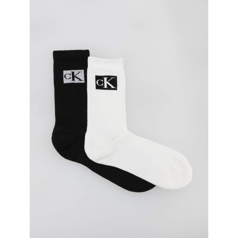 Pack 2 paires de chaussettes badge noir blanc homme - Calvin Klein