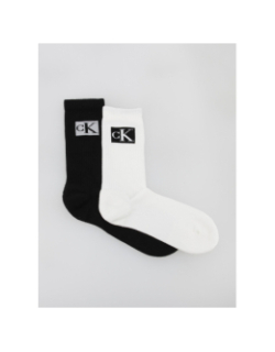 Pack 2 paires de chaussettes badge noir blanc homme - Calvin Klein