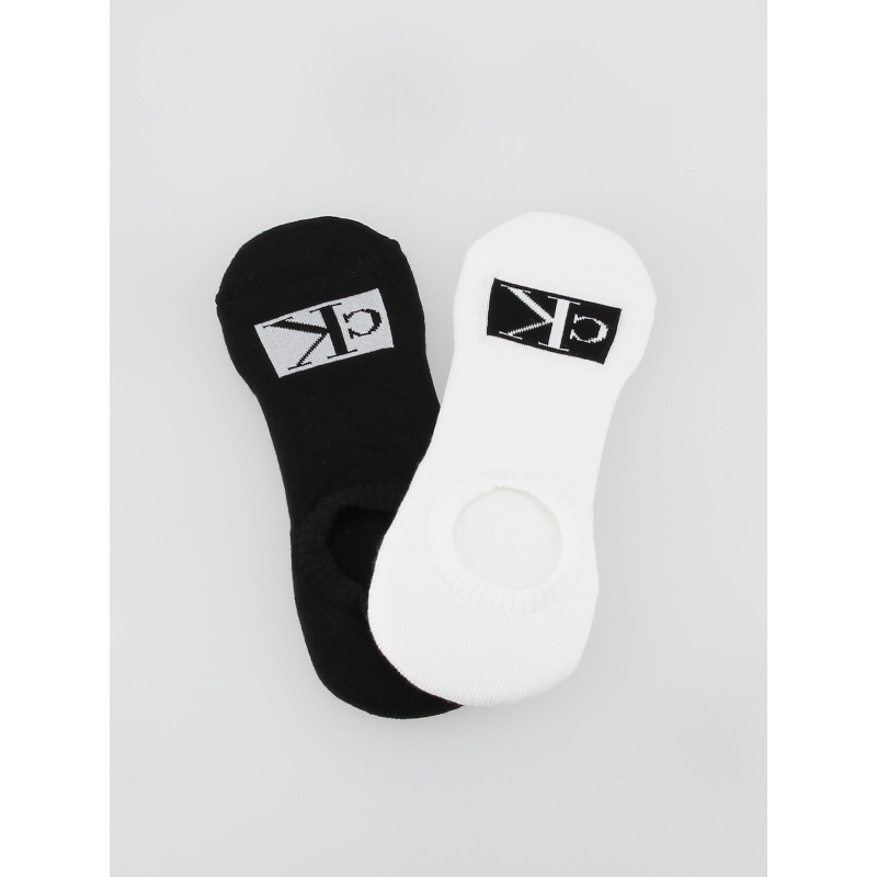 Pack 2 paires de chaussettes invisibles noir blanc homme - Calvin