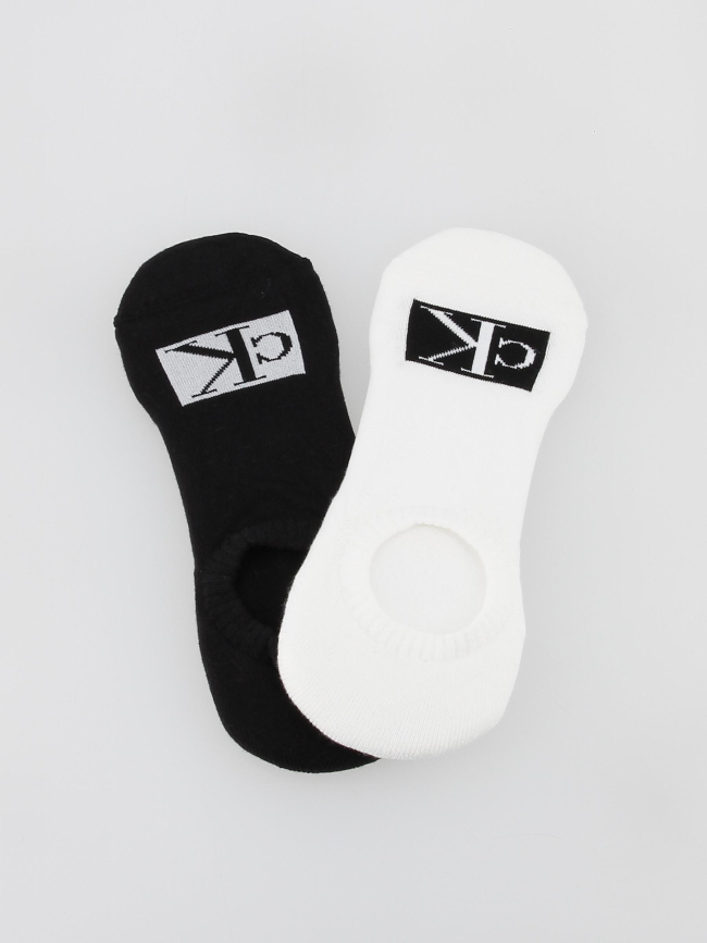 Pack 2 paires de chaussettes invisibles noir blanc homme - Calvin