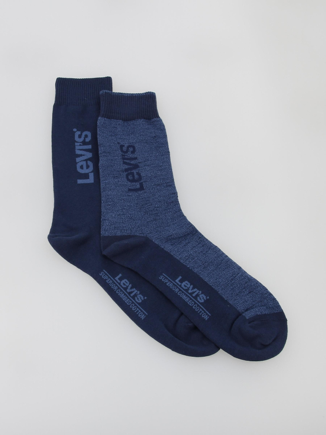 Pack 2 paires de chaussettes hautes mouline bleu - Levi's