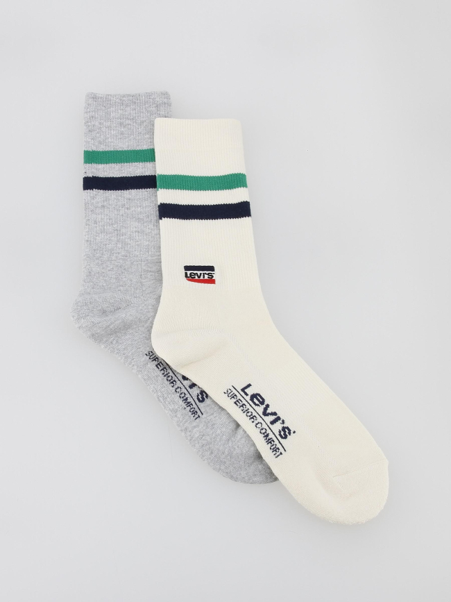 Pack 2 paires de chaussettes hautes sport blanc - Levi's