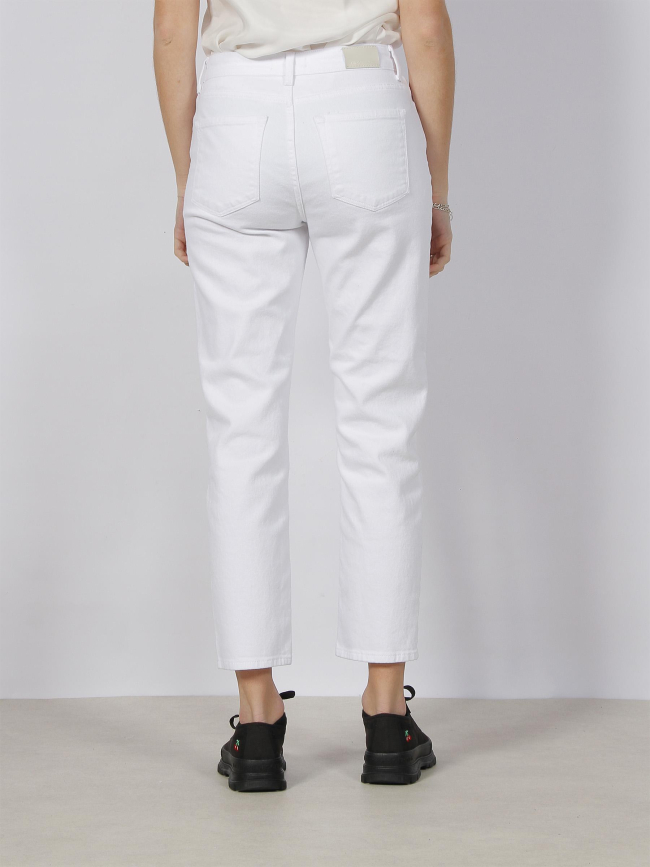 Jean mom emily stretch blanc femme - Only