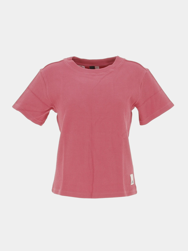 T-shirt cotêlé rose fille - Adidas