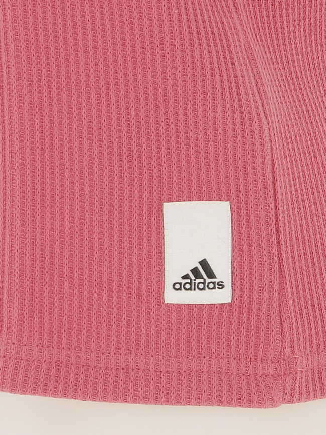 T-shirt cotêlé rose fille - Adidas