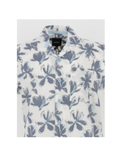 Chemise à fleurs paul blanc bleu garçon - Kaporal