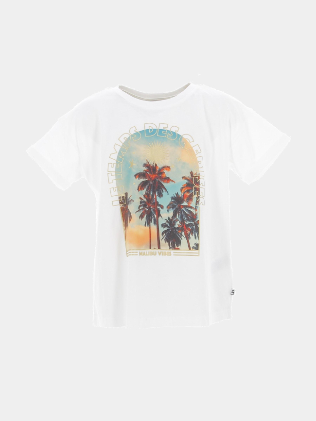 T-shirt madagi malibu vibes blanc fille - Le Temps Des Cerises