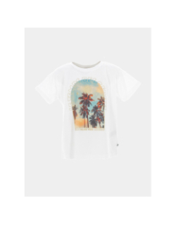 T-shirt madagi malibu vibes blanc fille - Le Temps Des Cerises