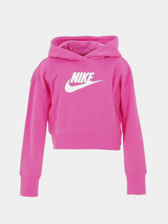Sweat crop à capuche nsw club rose fille - Nike