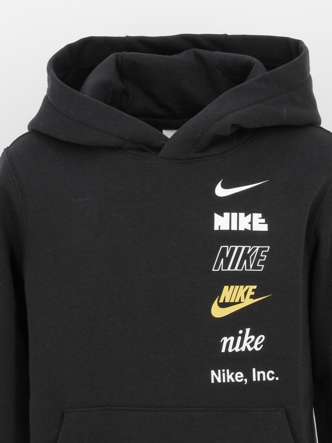Sweat à capuche sportswear multi-logo noir enfant - Nike
