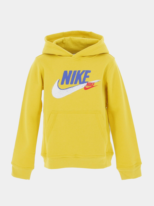 Sweat à capuche sportswear double logo jaune enfant - Nike