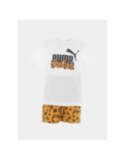 Ensemble short t-shirt animal blanc marron enfant - Puma