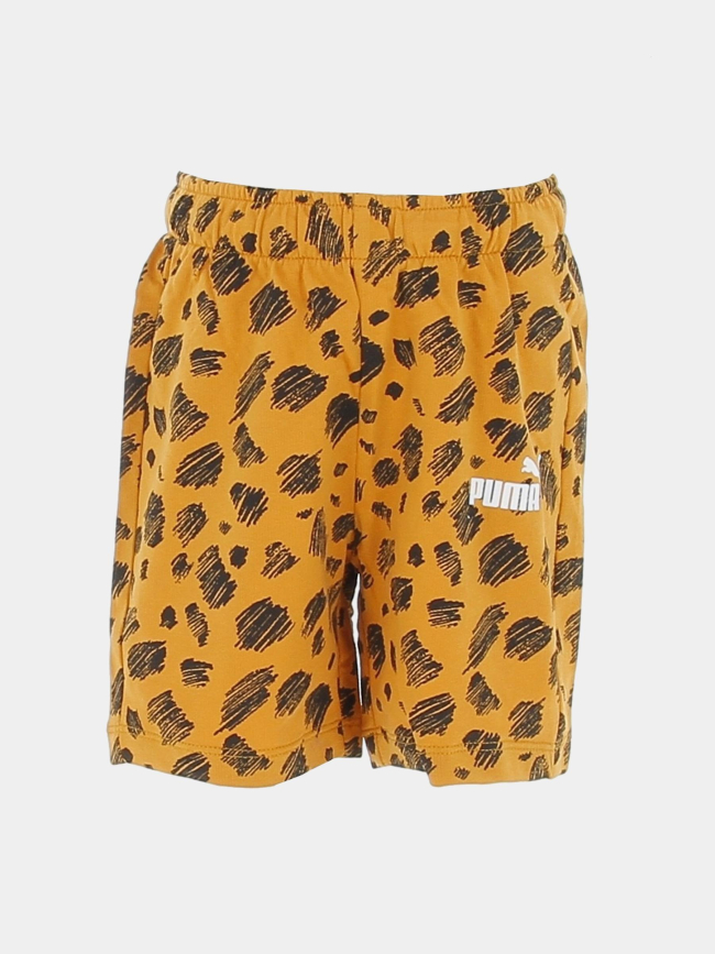 Ensemble short t-shirt animal blanc marron enfant - Puma