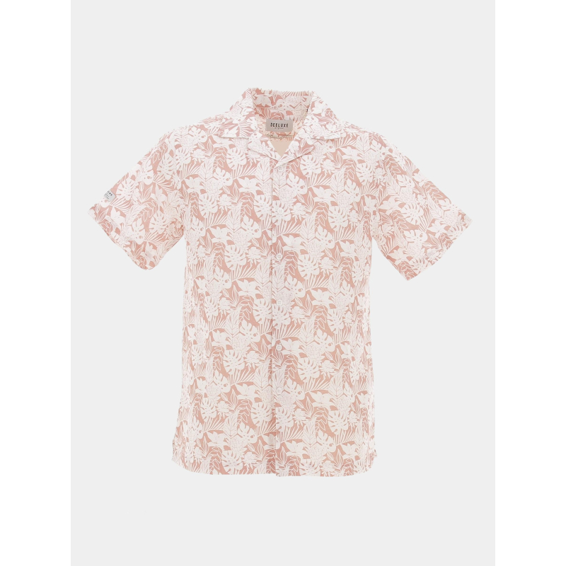 Chemise en lin pank rose blanc homme - Deeluxe