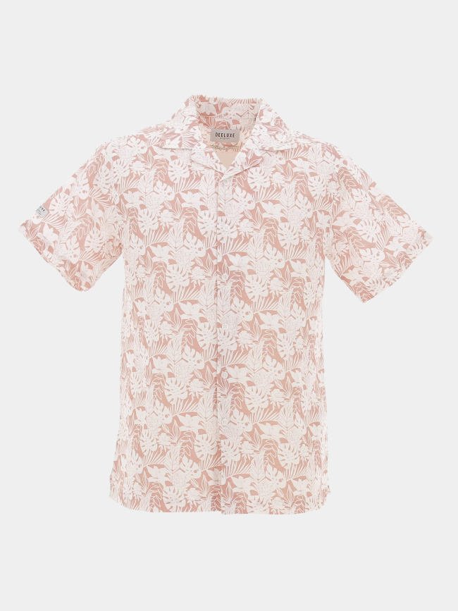 Chemise en lin pank rose blanc homme - Deeluxe