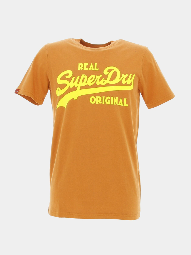 T-shirt vintage neon marron homme - Superdry