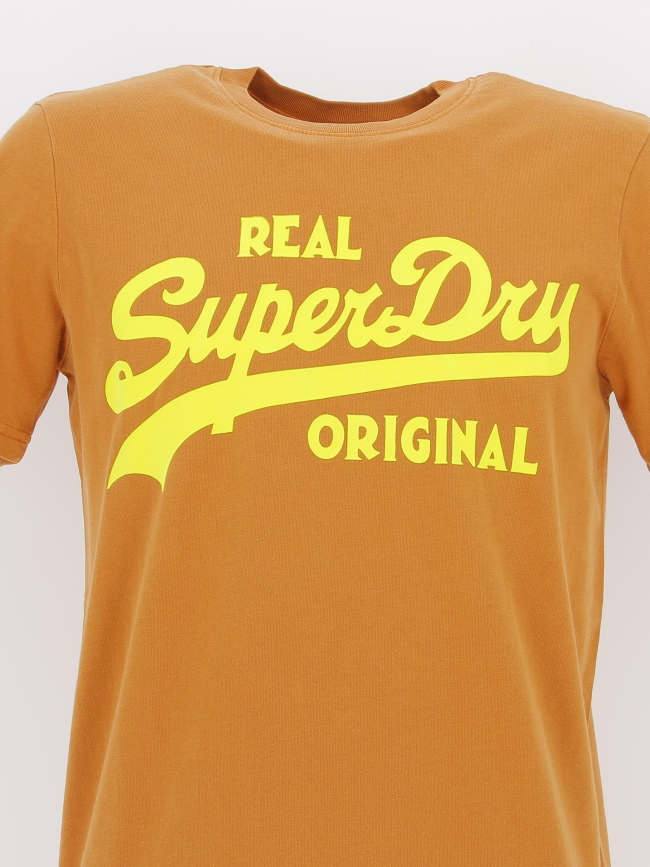 T-shirt vintage neon marron homme - Superdry