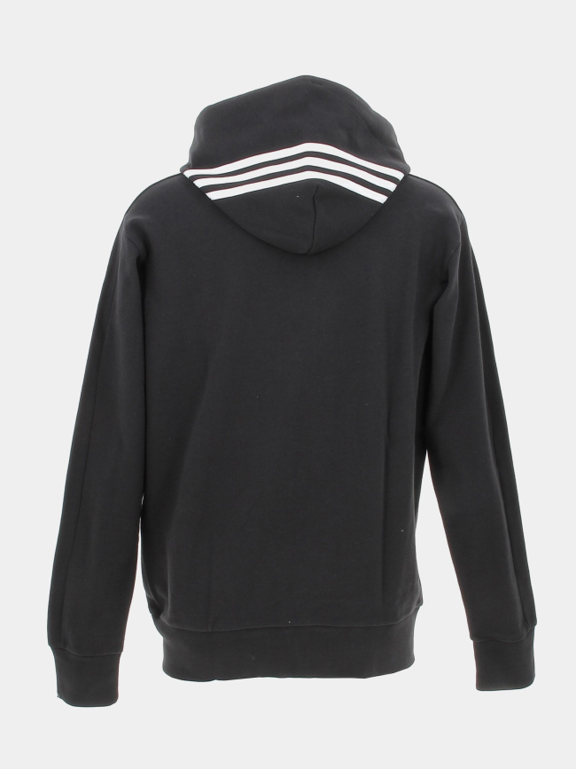 Sweat à capuche zippé 3 stripes noir homme - Adidas