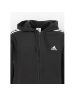 Sweat à capuche zippé 3 stripes noir homme - Adidas