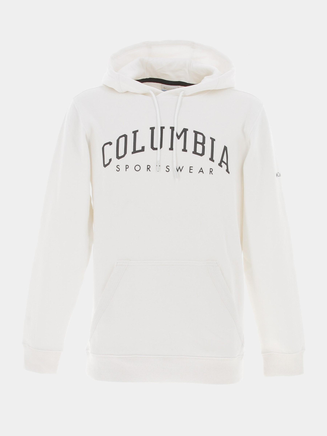 Sweat à capuche basic logo blanc homme - Columbia