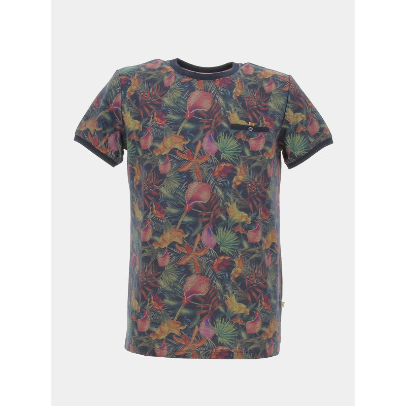 T-shirt signature à fleurs multicolore homme - Benson & Cherry