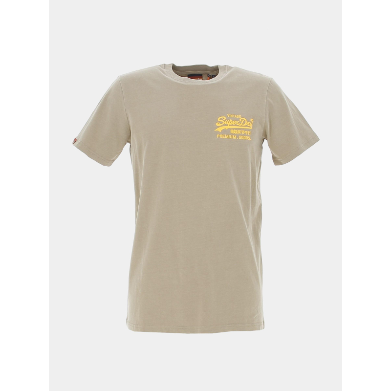 T-shirt vintage neon marron homme - Superdry