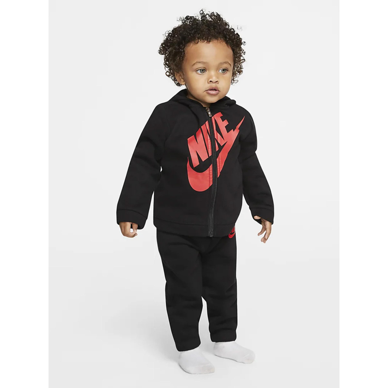 Ensemble jogging sweat zippé futura noir rouge enfant - Nike