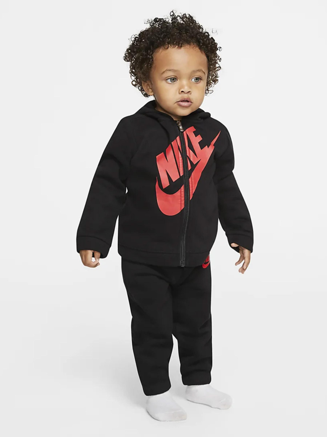 Ensemble jogging sweat zippé futura noir rouge enfant - Nike