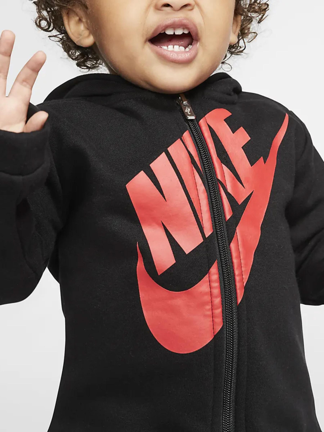 Ensemble jogging sweat zippé futura noir rouge enfant - Nike