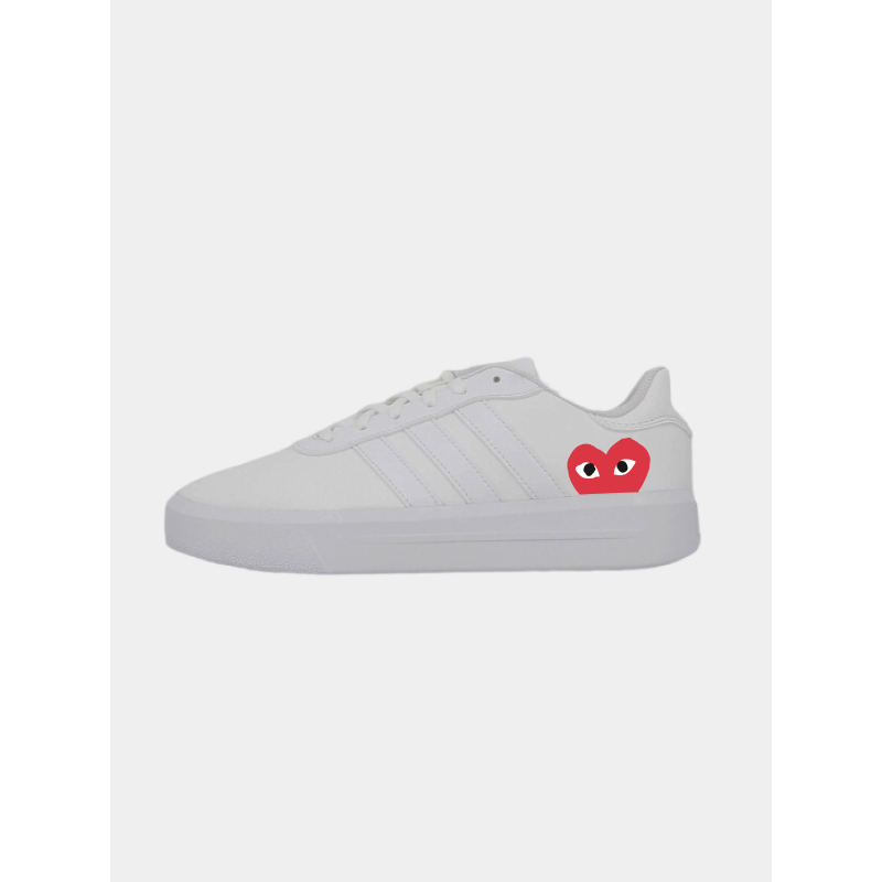 Baskets court platform custom coeur blanc femme - Adidas