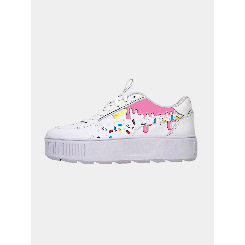 Baskets compensées karmen rebelle coulure donut blanc femme - Puma