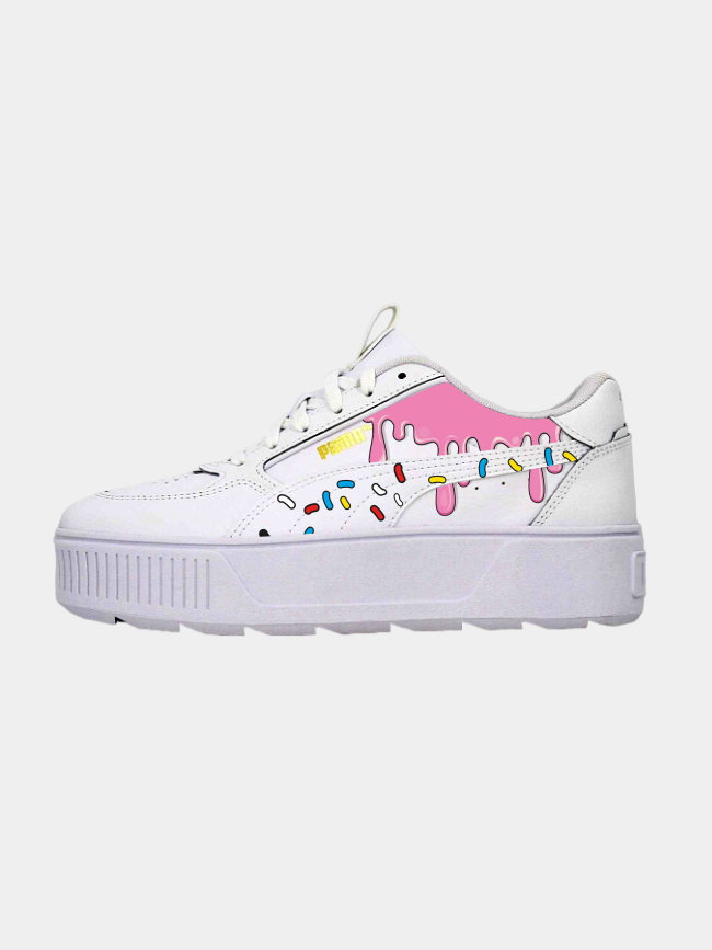 Baskets compensées karmen rebelle coulure donut blanc femme - Puma